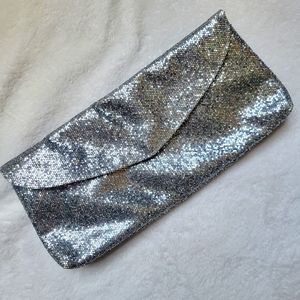 Sparkly, silver clutch, brand new, never used